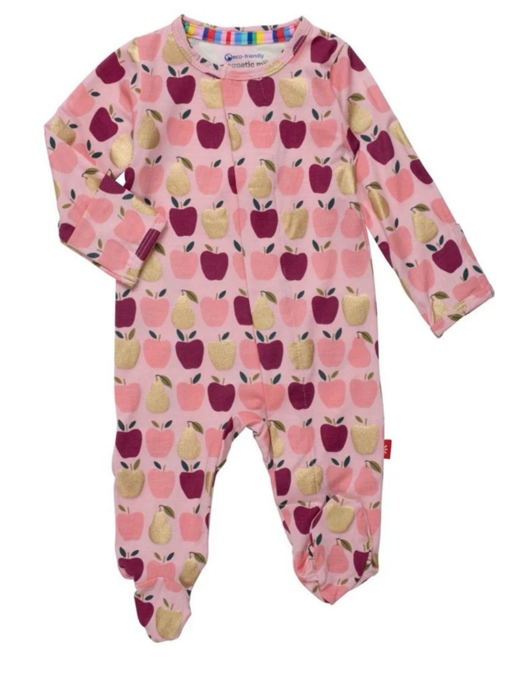 Magnetic Me Pink Apple & Gold Pear Footed One-Piece
